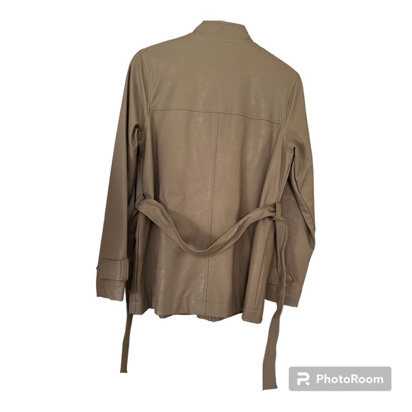 DONATED❌a•new•day, Vegan Leather, Frontier Brown Trench Coat - Picture 2 of 13